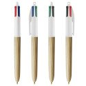 BIC Wood Style stylo à bille en 4 couleurs
