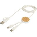 Bullet Chechia 5-in-1 rplastic 150 cm data sync and 27W fast charge cable with bamboo details