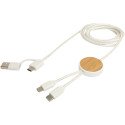 Bullet Chechia 5-in-1 rplastic 150 cm data sync and 27W fast charge cable with bamboo details