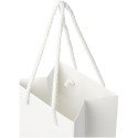 Bullet papieren wijntas 12x9x37 cm met plastic handgrepen - 170 g/m²