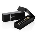 Swiss Peak Luca RCS recycled brass deluxe pen set, blue ink