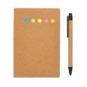 XD Collection Kraft sticky notes A6 booklet with pen