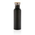 XD Collection Modern 700 ml stainless steel bottle with bamboo lid