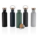 XD Collection Moderne Edelstahlflasche mit Bambusdeckel