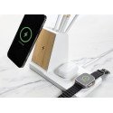 XD Xclusive Ontario recycled plastic & bamboo 3-in-1 wireless charger