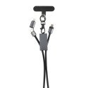 XD Xclusive Terra RCS gerecycled PET telefoon lanyard 60W oplaadkabel