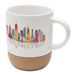 Bullet Billie 300 ml ceramic sublimation mug with cork details