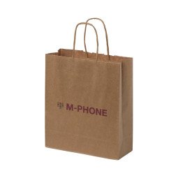 Bullet paper bag 18x8x21 cm with twisted handles - 80 g/m²