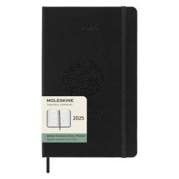 Moleskine horizontale weekagenda voor 12 maanden met harde kaft L