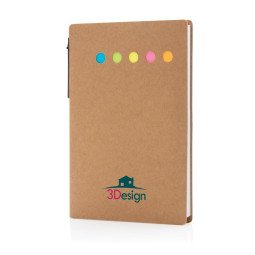 XD Collection Kraft sticky notes A6 booklet with pen