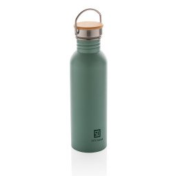 XD Collection Moderne Edelstahlflasche mit Bambusdeckel