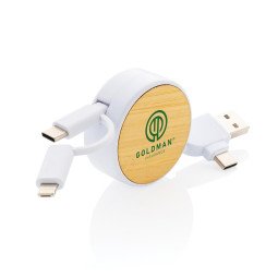 XD Collection Ontario ausziehb. 6-in-1 Kabel aus RCS recyceltem Kunststoff