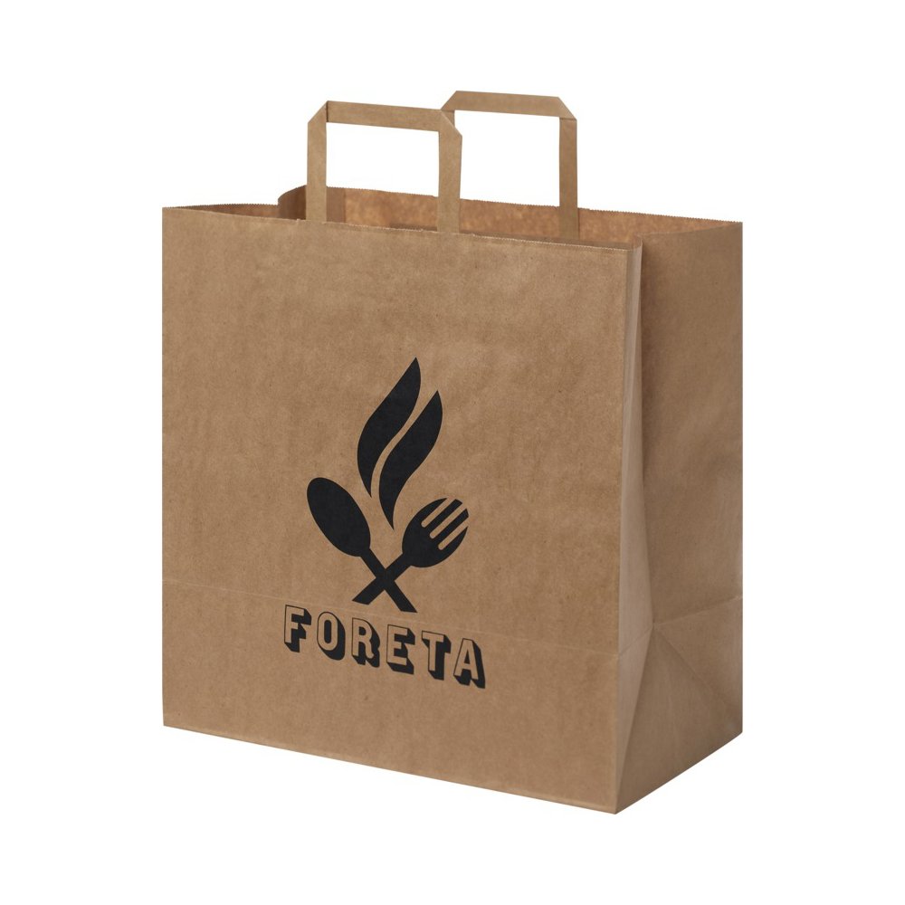 Bullet paper bag 34x20x35 cm with flat handles | PrintSimple