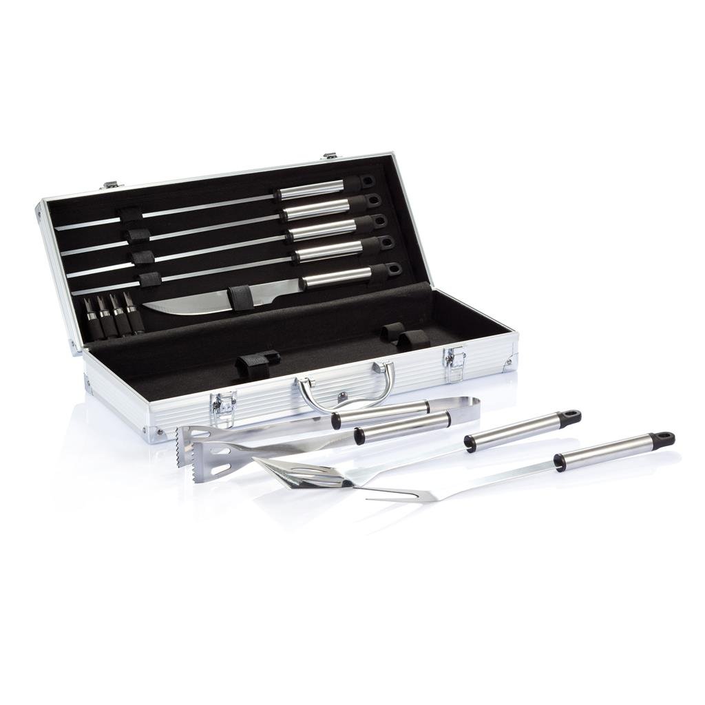 12 pcs barbecue set in aluminium box | PrintSimple